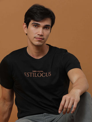 Estilocus Black Printed T Shirt shop online at Estilocus. 100% Cotton Designed and printed on knitted fabric. The fabric is stretchy and lightweight, with a soft skin feel and no wrinkles. Crew neck collar which is smooth on the neck and keeps you comfort