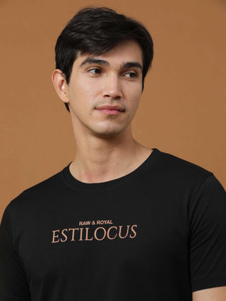 Estilocus Black Printed T Shirt shop online at Estilocus. 100% Cotton Designed and printed on knitted fabric. The fabric is stretchy and lightweight, with a soft skin feel and no wrinkles. Crew neck collar which is smooth on the neck and keeps you comfort