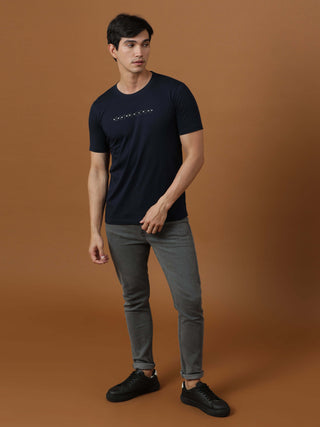 Navy Luminescent Printed T Shirt shop online at Estilocus. 100% Cotton Designed and printed on knitted fabric. The fabric is stretchy and lightweight, with a soft skin feel and no wrinkles. Crew neck collar which is smooth on the neck and keeps you comfor