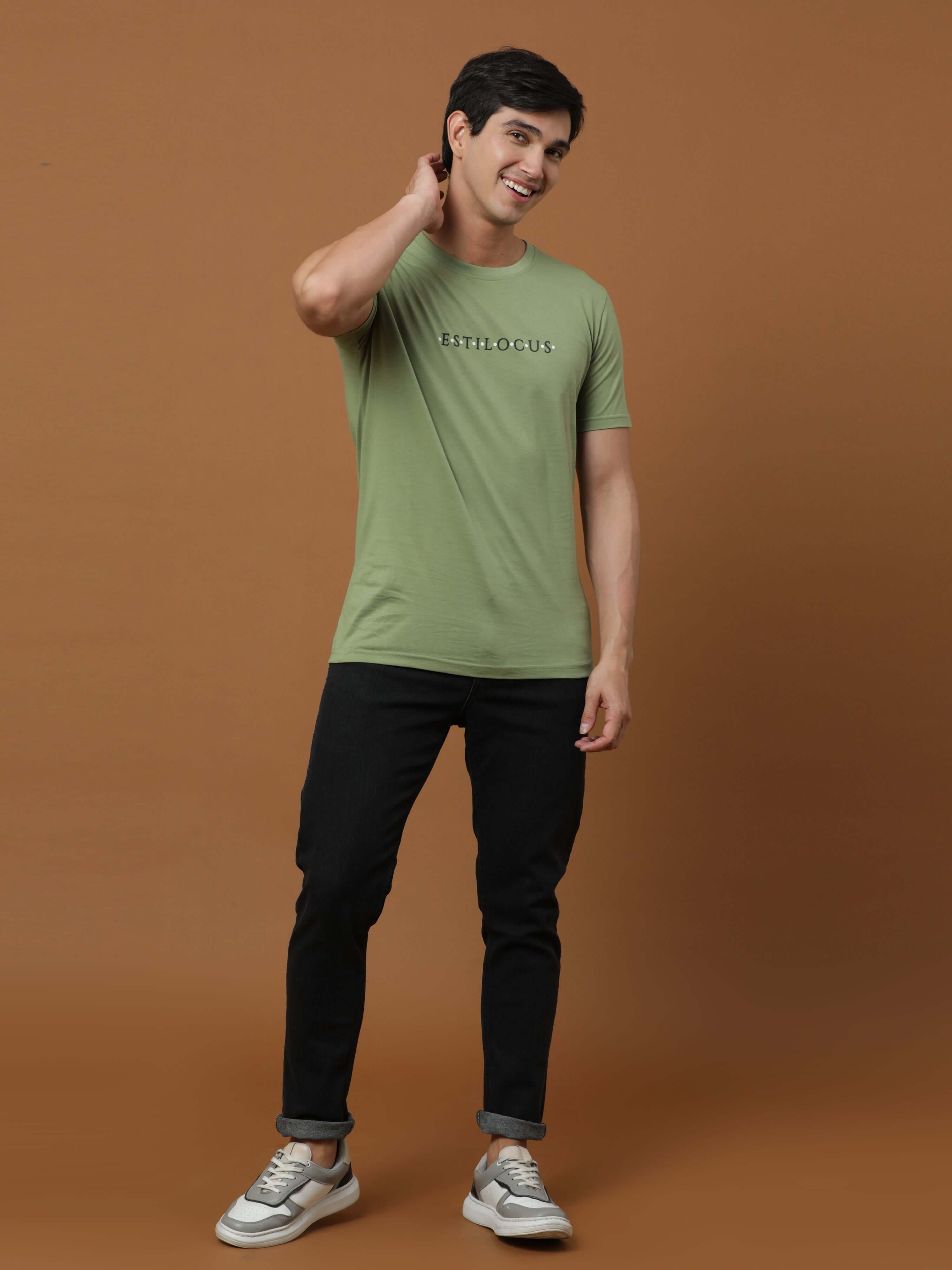 Green Luminescent Printed T Shirt_ T-SHIRT_ estilocus