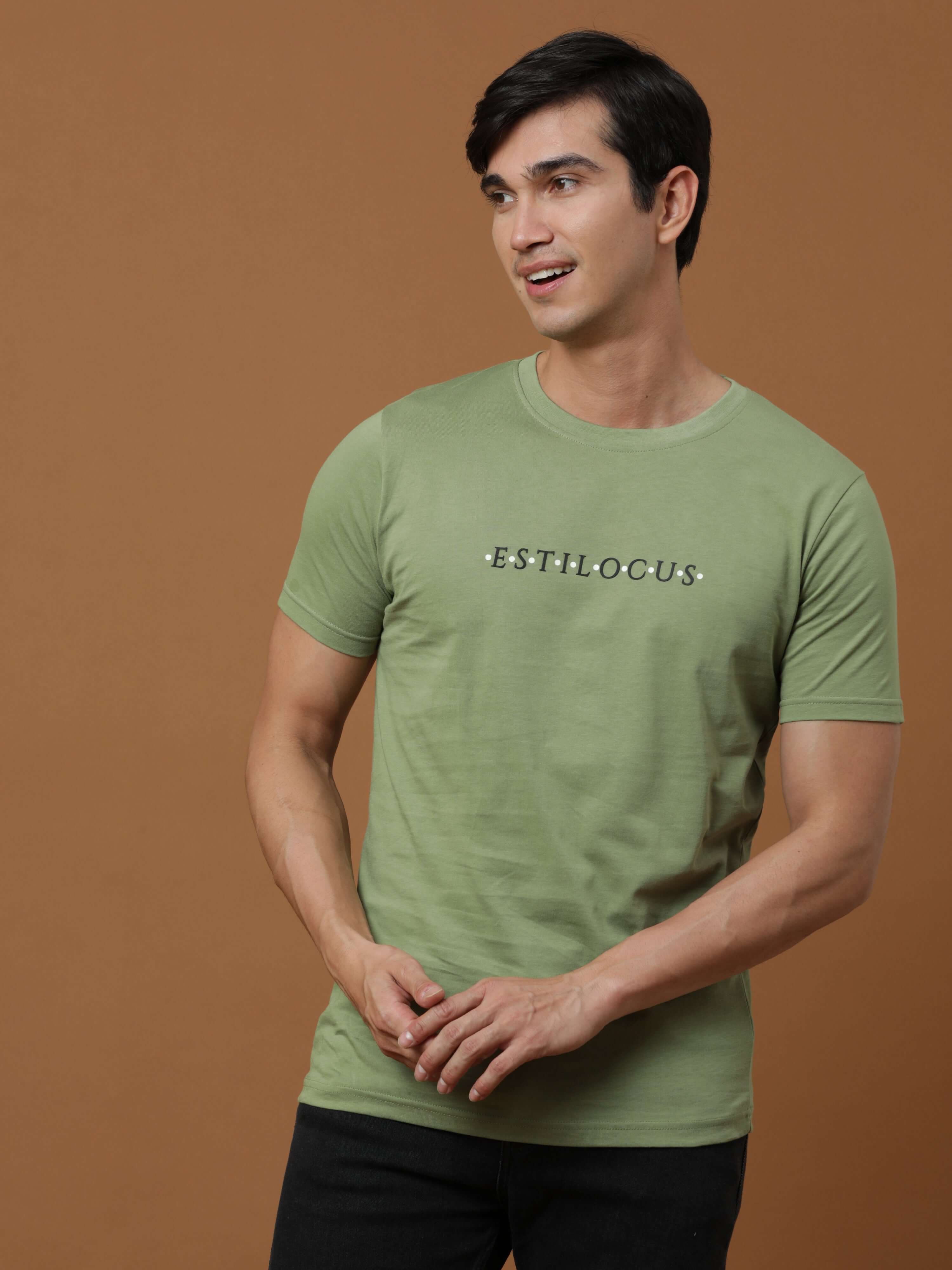 Green Luminescent Printed T Shirt_ T-SHIRT_ estilocus