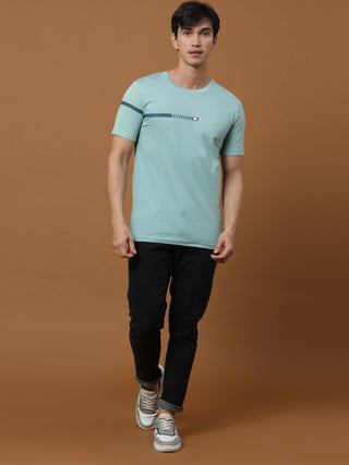 Raw&Royal Aqua Printed T Shirt shop online at Estilocus. 100% Cotton Designed and printed on knitted fabric. The fabric is stretchy and lightweight, with a soft skin feel and no wrinkles. Crew neck collar which is smooth on the neck and keeps you comforta