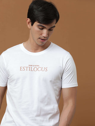 Estilocus White Printed T Shirt shop online at Estilocus. 100% Cotton Designed and printed on knitted fabric. The fabric is stretchy and lightweight, with a soft skin feel and no wrinkles. Crew neck collar which is smooth on the neck and keeps you comfort