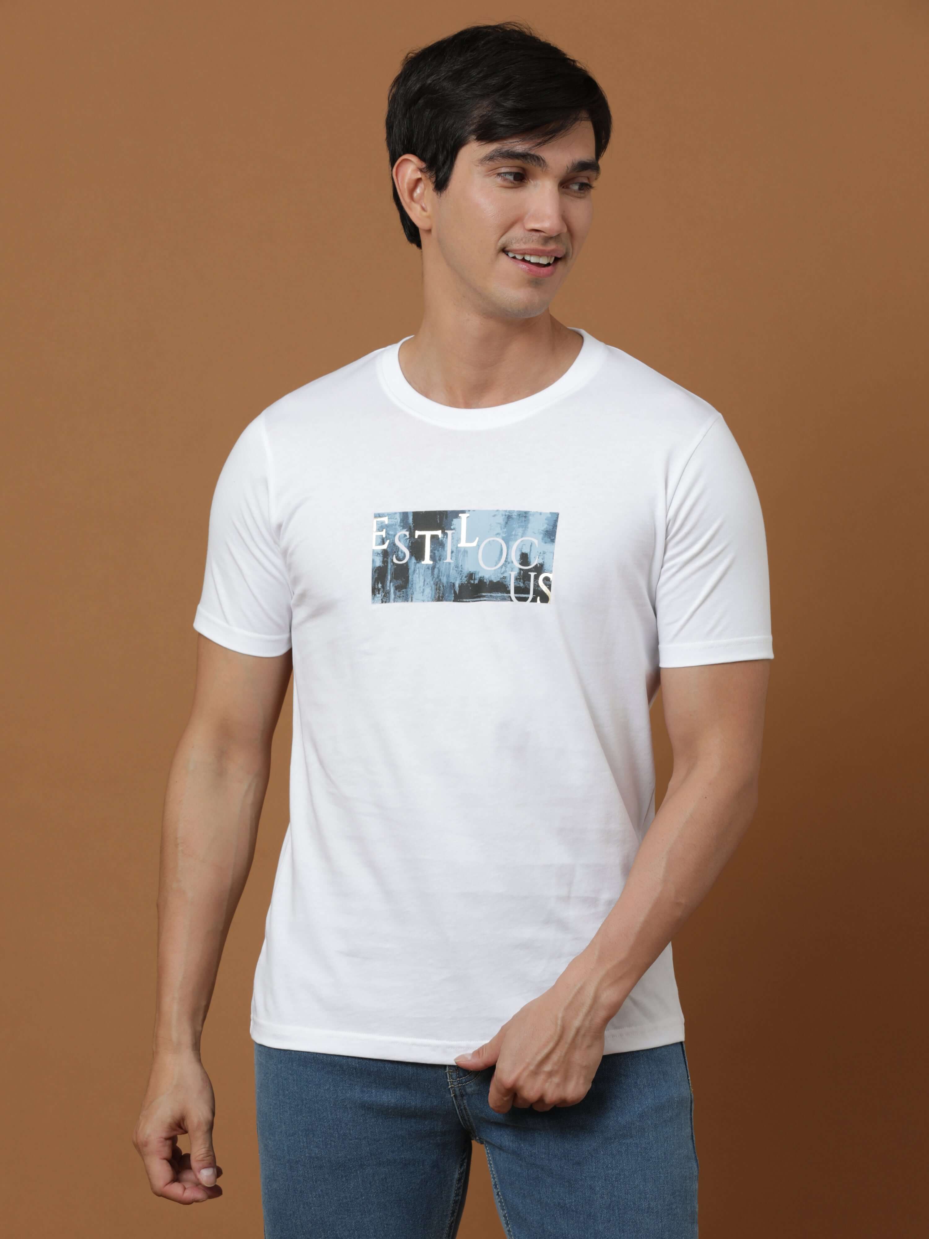 Vintage White Printed T Shirt shop online at Estilocus. 100% Cotton Designed and printed on knitted fabric. The fabric is stretchy and lightweight, with a soft skin feel and no wrinkles. Crew neck collar which is smooth on the neck and keeps you comfortab