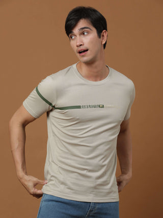 Raw&royal Beige Printed T Shirt shop online at Estilocus. 100% Cotton Designed and printed on knitted fabric. The fabric is stretchy and lightweight, with a soft skin feel and no wrinkles. Crew neck collar which is smooth on the neck and keeps you comfort