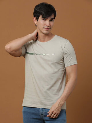 Raw&royal Beige Printed T Shirt shop online at Estilocus. 100% Cotton Designed and printed on knitted fabric. The fabric is stretchy and lightweight, with a soft skin feel and no wrinkles. Crew neck collar which is smooth on the neck and keeps you comfort