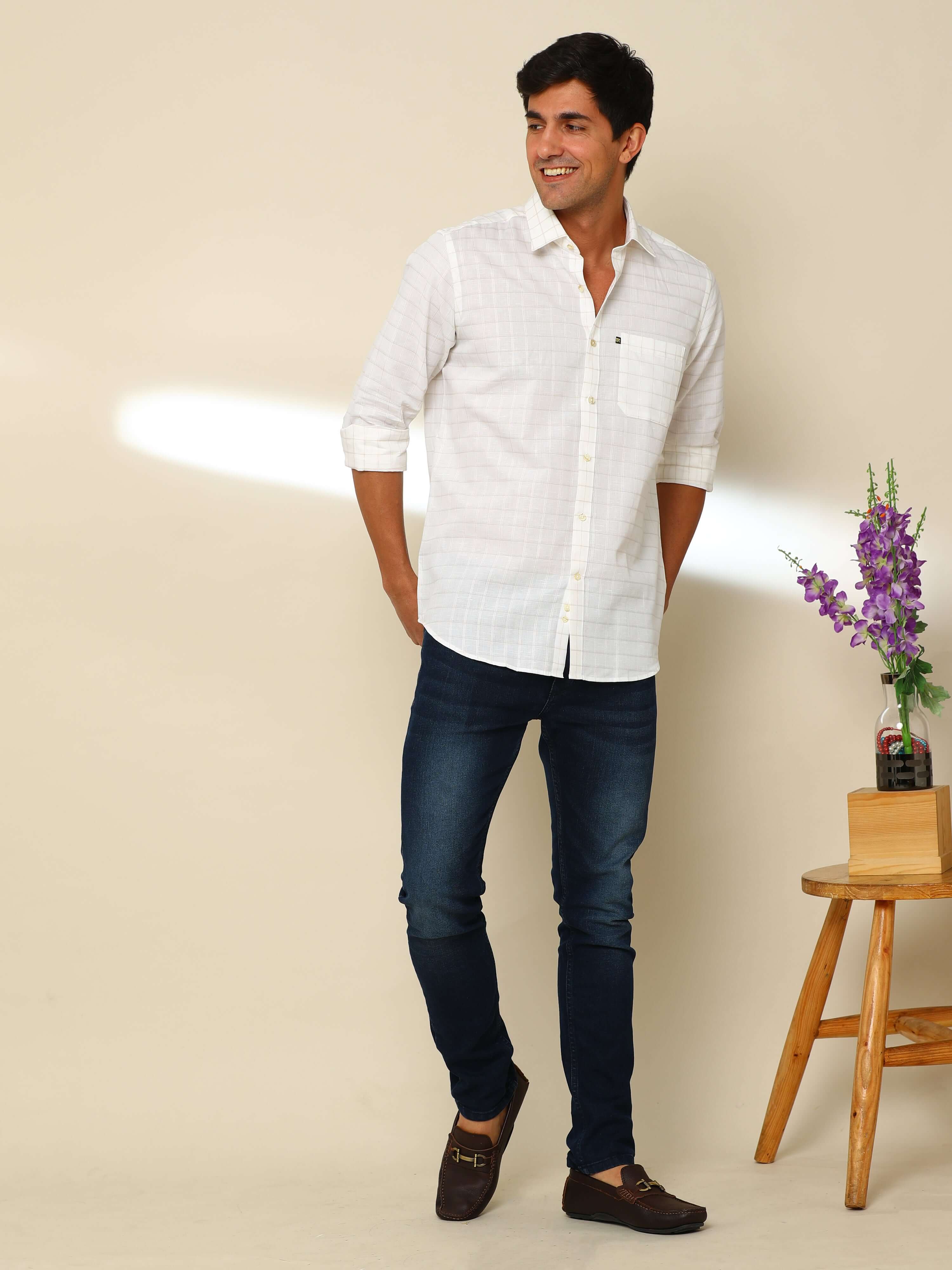 Sunshine Peral Linen Check Shirt
