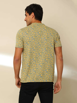 Blossom Floral Henley Neck T Shirt shop online at Estilocus. 100% Cotton Designed and printed on knitted fabric. The fabric is stretchy and lightweight, with a soft skin feel and no wrinkles. The Henley collar is smooth on the neck and keeps you comfortab