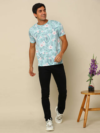 Floral Crew Neck T Shirt shop online at Estilocus. 100% Cotton Designed and printed on knitted fabric. The fabric is stretchy and lightweight, with a soft skin feel and no wrinkles. Flat collar is smooth on the neck and keeps you comfortable all day. Ribb