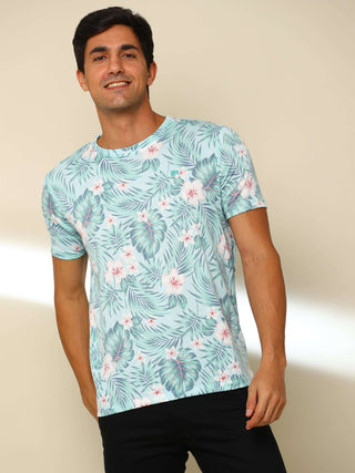 Floral Crew Neck T Shirt shop online at Estilocus. 100% Cotton Designed and printed on knitted fabric. The fabric is stretchy and lightweight, with a soft skin feel and no wrinkles. Flat collar is smooth on the neck and keeps you comfortable all day. Ribb