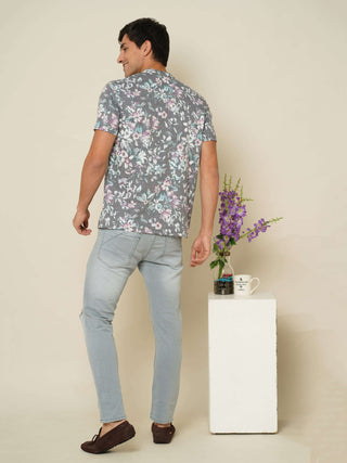 Floral Garden Henley Neck T Shirt shop online at Estilocus. 100% Cotton Designed and printed on knitted fabric. The fabric is stretchy and lightweight, with a soft skin feel and no wrinkles. The Henley collar is smooth on the neck and keeps you comfortabl