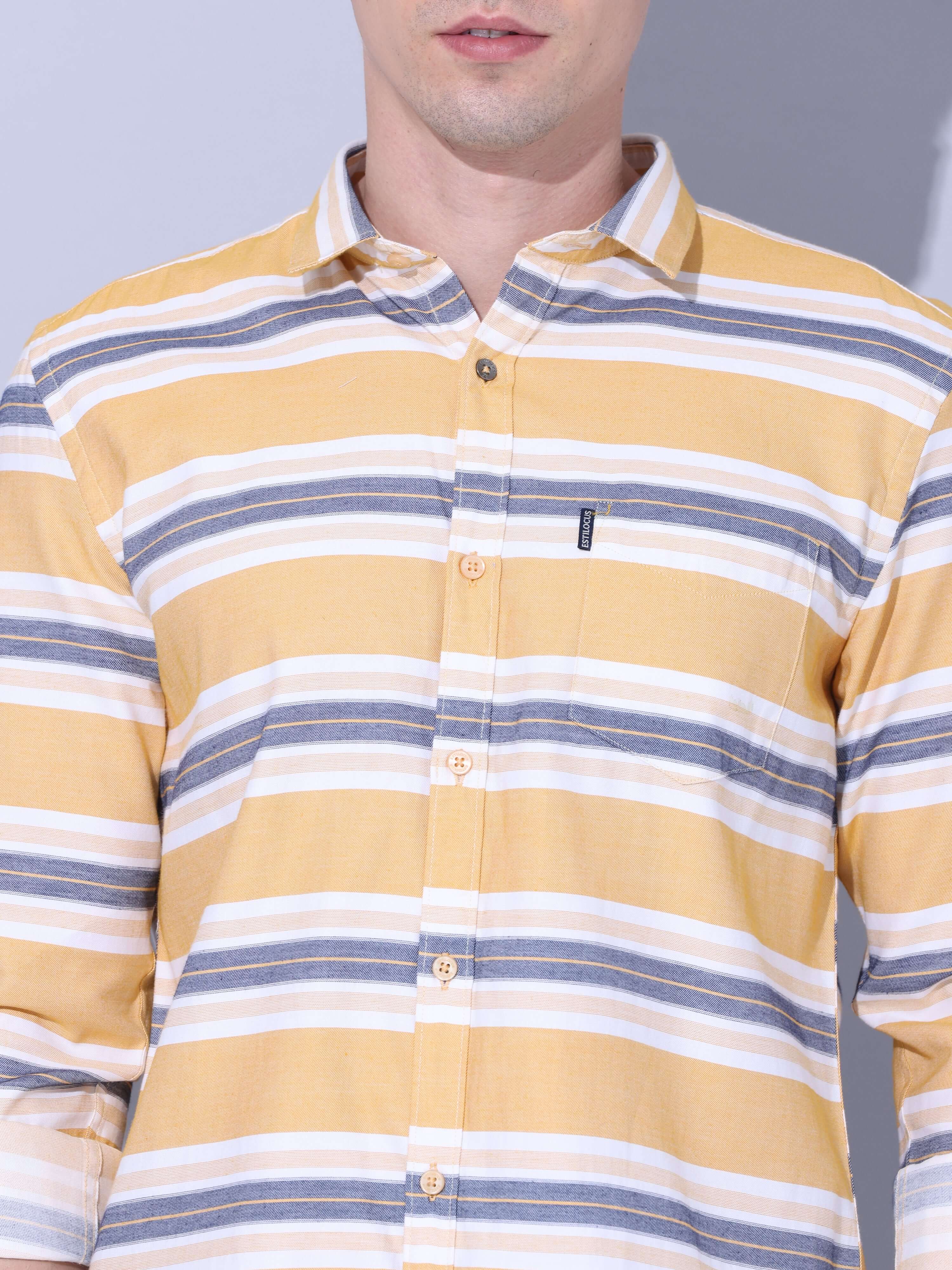 Yellow Stripe Casual Shirt