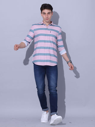 Stripes Casual Shirt shop online at Estilocus. • Full-sleeve stripe shirt • Cut and sew placket • Regular collar • Double button round cuff. • Single pocket • Curved hemline • Finest quality sewing • Machine wash care • Suitable to wear with all types of