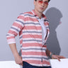 Red Stripe Casual Shirt_ Casual Shirt_ estilocus