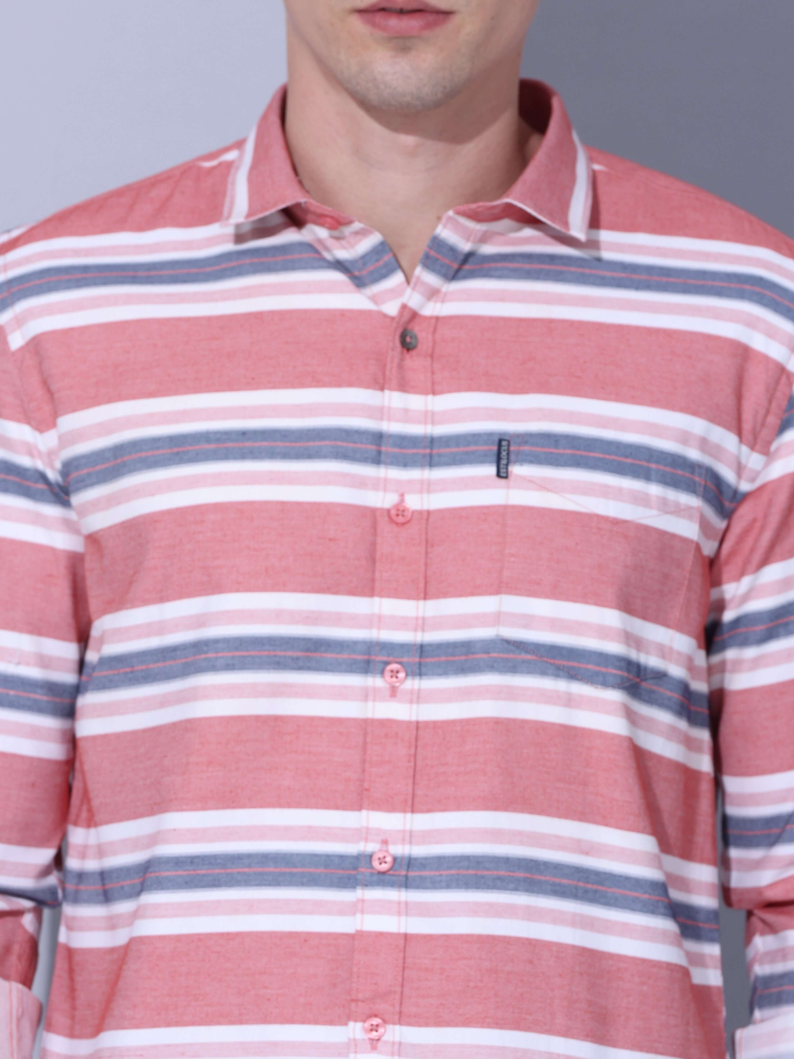 Red Stripe Casual Shirt