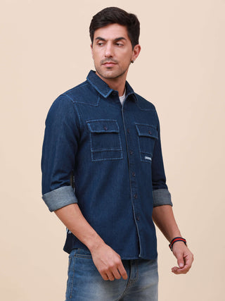 Midnight Black Frontier Classic Denim Shirt - model_poseposition_of_shirtporduct_type