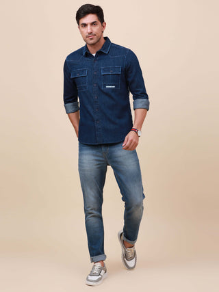Midnight Black Frontier Classic Denim Shirt - model_poseposition_of_shirtporduct_type